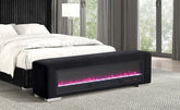 Elnath Bench W/ Visual Crystal Fireplace Model Fm-Bn6001Bk By Furniture Of America